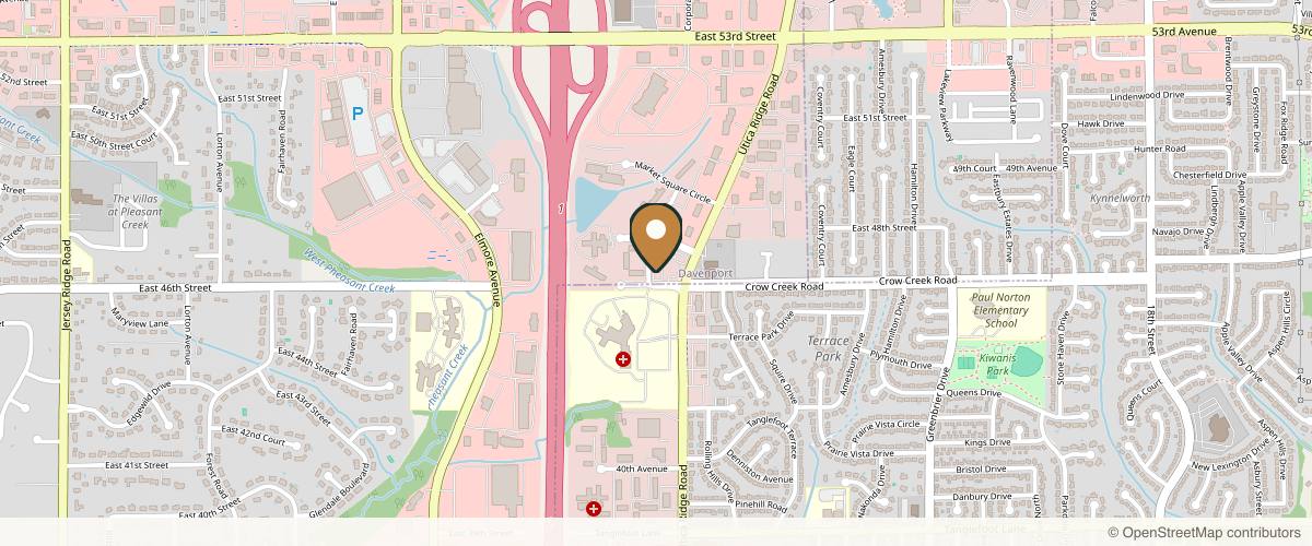Map showing the exact location of WOW Aesthetics & Wellness/ Med Spa at 4617 Progress Dr, Davenport, IA 52807, USA