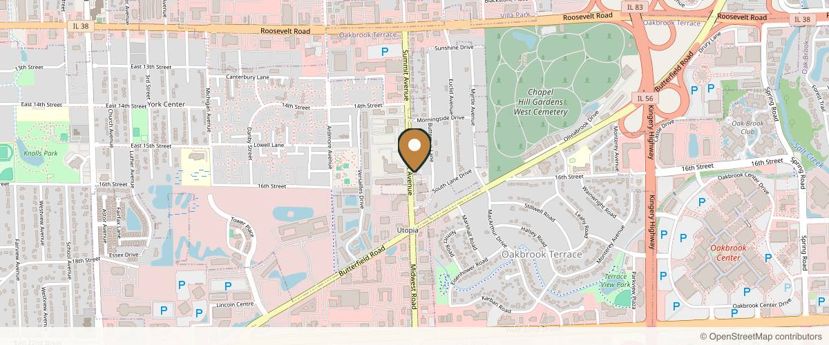Map showing the exact location of Wrinkle Fairy at 1 S, 365 Summit Ave, Oakbrook Terrace, IL 60181, USA
