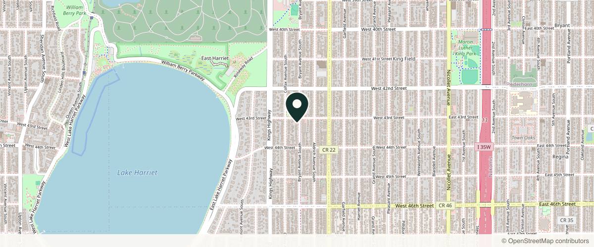 Map showing the exact location of Wrinkleboss at 4308 Bryant Ave S, Minneapolis, MN 55409, USA