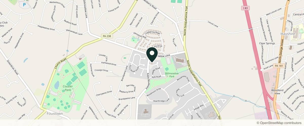Map showing the exact location of Xquisite Med Spa, York at 555 Ryan Run Rd Ste k, York, PA 17404, USA