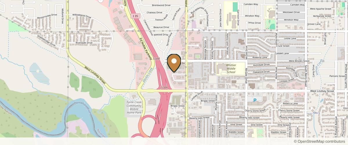 Map showing the exact location of Yeaman Wellness and Aesthetics at 2453 Wilcox Dr, Norman, OK 73069, USA