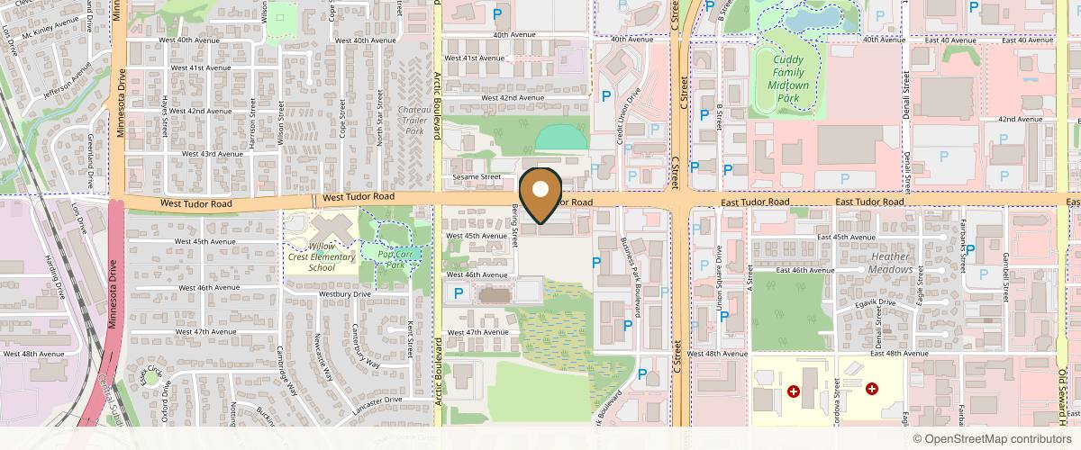 Map showing the exact location of You Beauty Lounge at 510 W Tudor Rd, Anchorage, AK 99503, USA