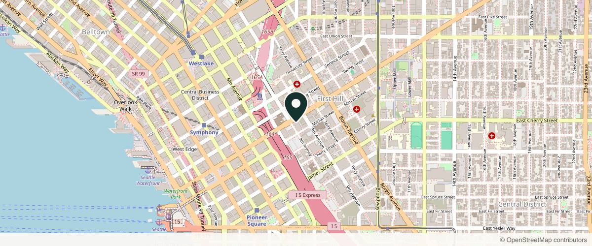 Map showing the exact location of Young Dermatology, PLLC at 805 Madison St Suite 703, Seattle, WA 98104