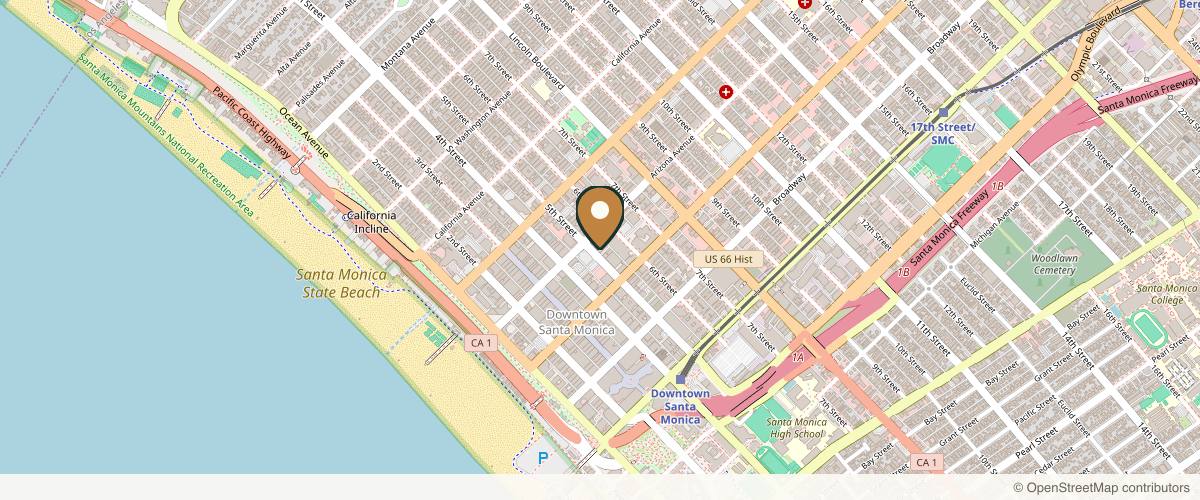 Map showing the exact location of Younique Surgery Center & Medical Spa - Santa Monica at 1317 5th St #200, Santa Monica, CA 90401, USA