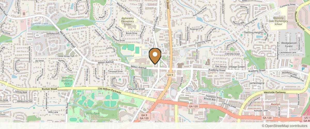 Map showing the exact location of Youthtopia Med Spa at 33 Teasley St Ste 115, Alpharetta, GA 30009, USA
