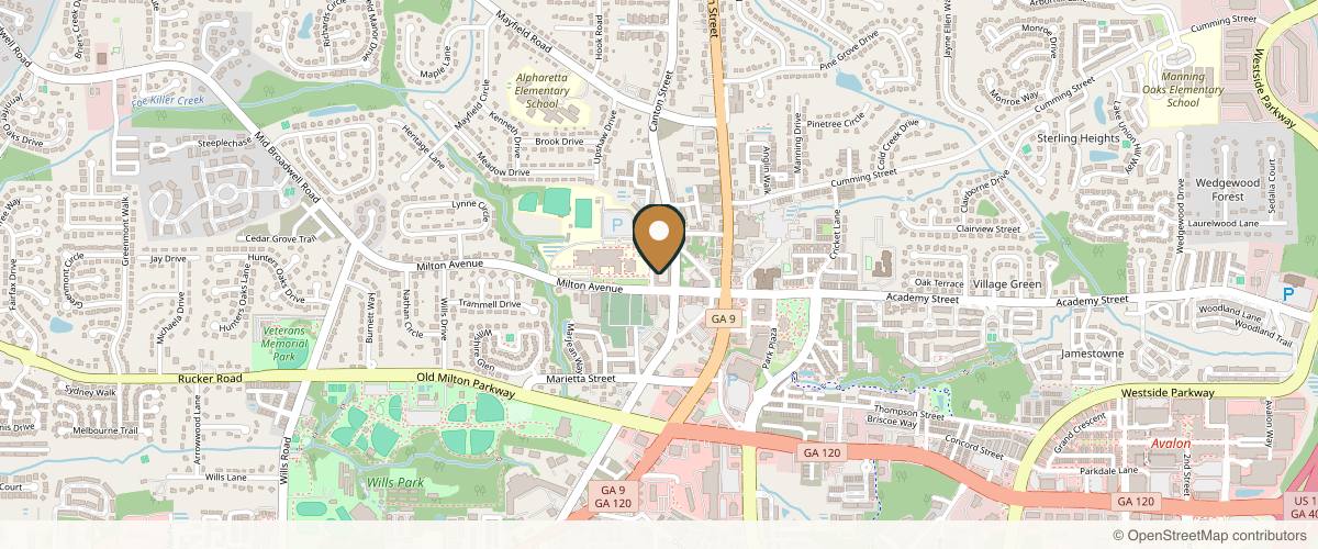 Map showing the exact location of Youthtopia Med Spa at 33 Teasley St Ste 115, Alpharetta, GA 30009, USA