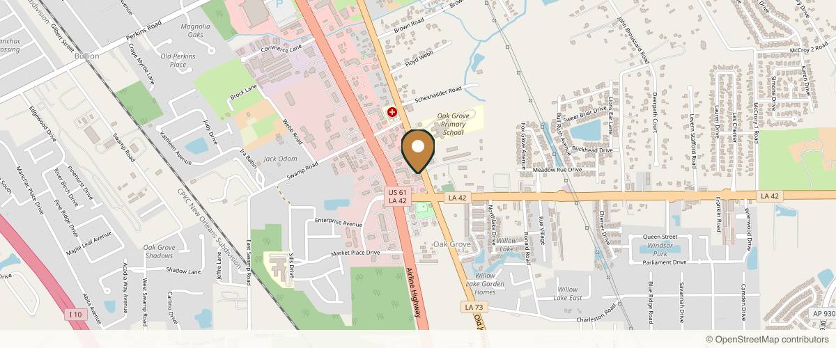Map showing the exact location of Z Aesthetic Dermatology at 17497 Old Jefferson Hwy, Prairieville, LA 70769, USA
