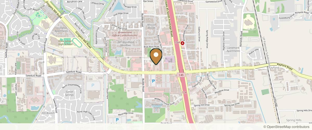 Map showing the exact location of Z Med Clinic and Med Spa, Weight Loss, Hormone Therapy and IV Clinic at 314 Sawdust Rd #119, Spring, TX 77380, USA