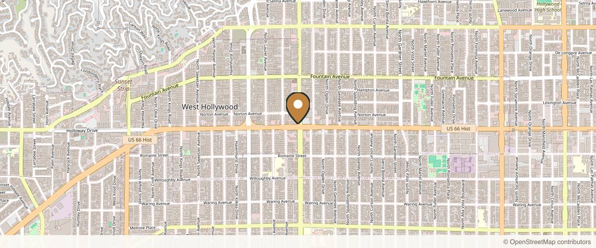 Map showing the exact location of ZAVANT Aesthetics at 7901 Santa Monica Blvd #206, West Hollywood, CA 90046, USA