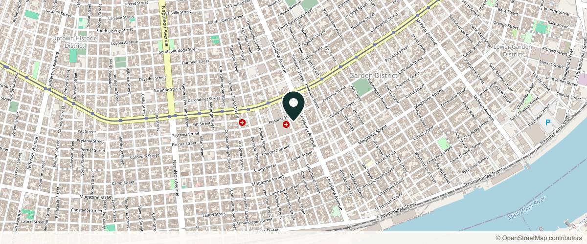 Map showing the exact location of Zeena Al-Dujaili, MD at 3434 Prytania St Ste 420, New Orleans, LA 70115