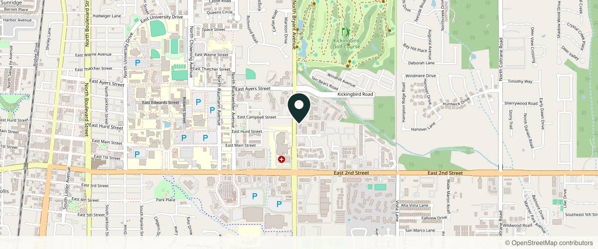 Map showing the exact location of Zen Aesthetics and Wellness at 122 N Bryant Ave B1, Edmond, OK 73034, USA