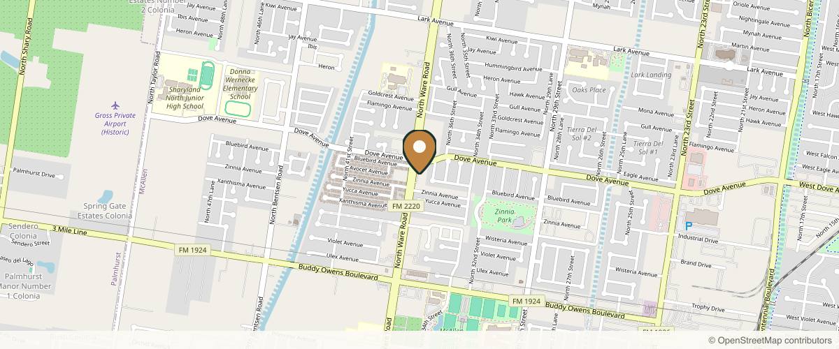 Map showing the exact location of Zen Beauty at 5400 N Ware Rd Ste 90, McAllen, TX 78504, USA