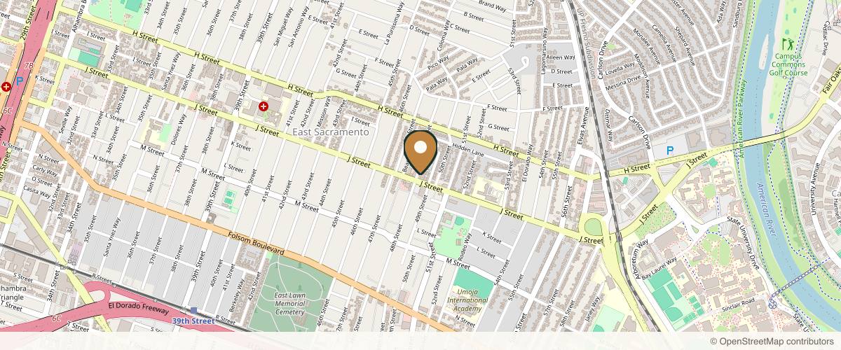 Map showing the exact location of Zen ReGen at 4801 J St, Sacramento, CA 95819, USA