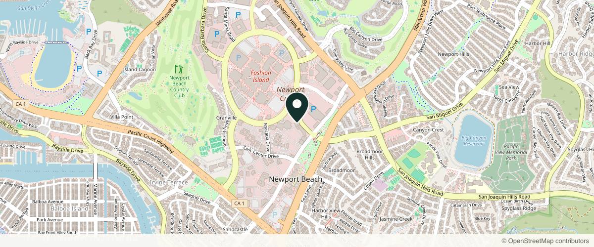 Map showing the exact location of ZENA Medical at 359 San Miguel Dr Ste 300, Newport Beach, CA 92660