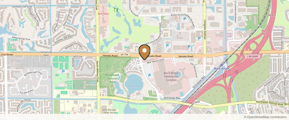 Map showing the exact location of ZenTox at 1200 W Yamato Rd A-8, Boca Raton, FL 33431, USA