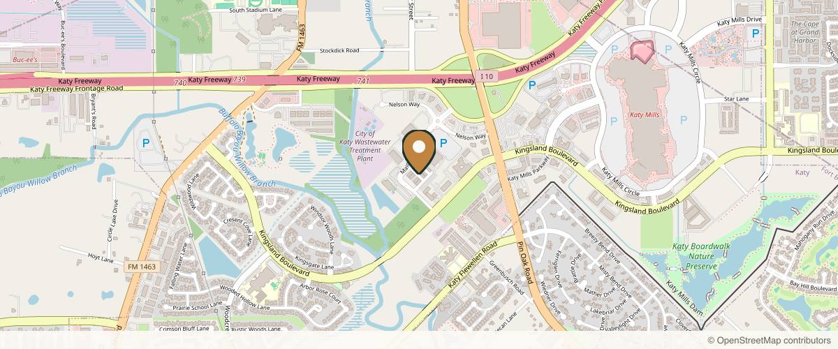 Map showing the exact location of Zero Age MedSpa at 1325 Main St Ste 604, Katy, TX 77494, USA