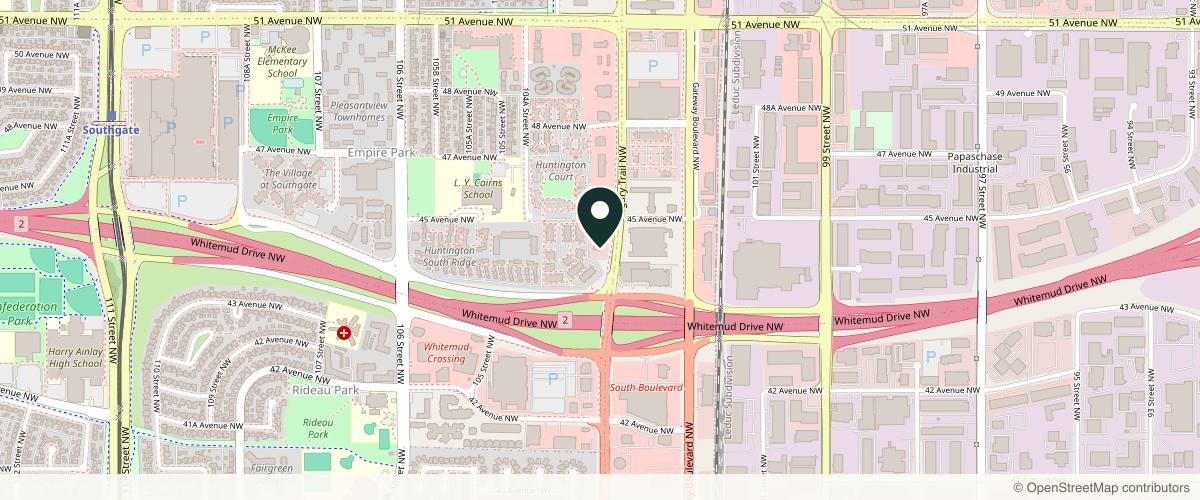 Map showing the exact location of Zia Cosmetic Clinic (Edmonton) at 4424 Calgary Trl NW, Edmonton, AB T6H 4A6, Canada
