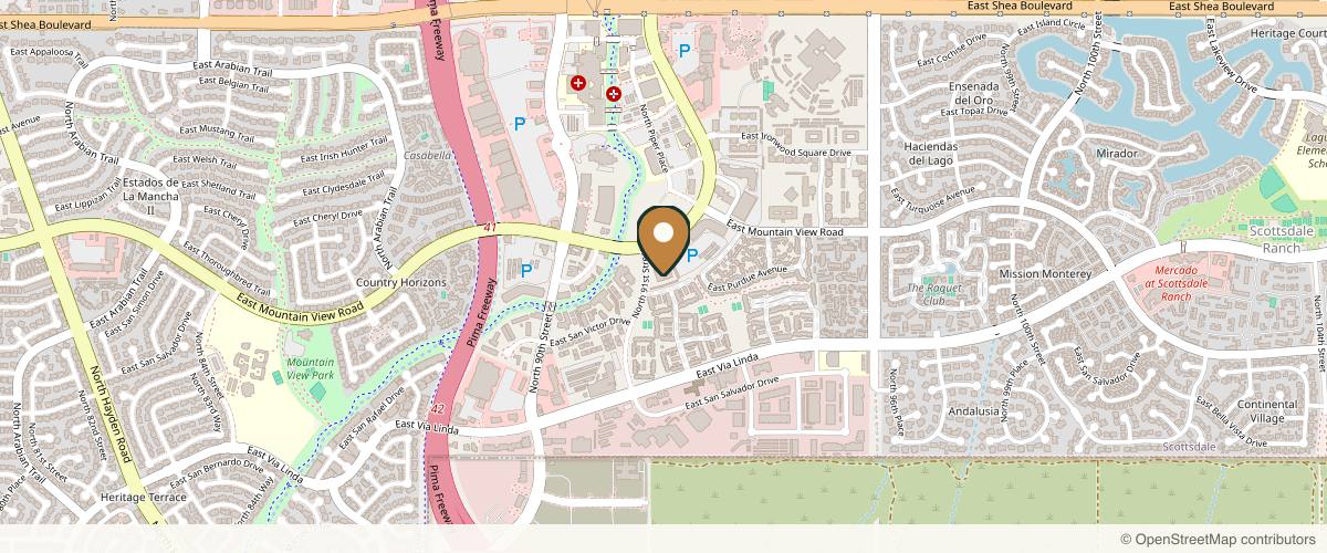 Map showing the exact location of ZONA MED SPA at 9767 N 91st St Suite B102, Scottsdale, AZ 85258, USA