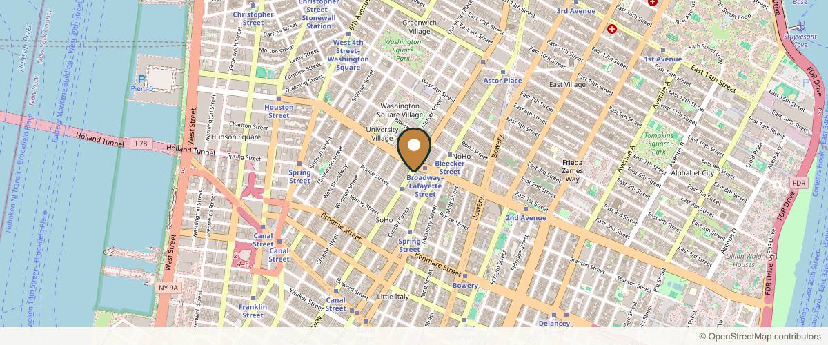 Map showing the exact location of ZZ Med Spa at 598 Broadway 6th Floor, New York, NY 10012, USA