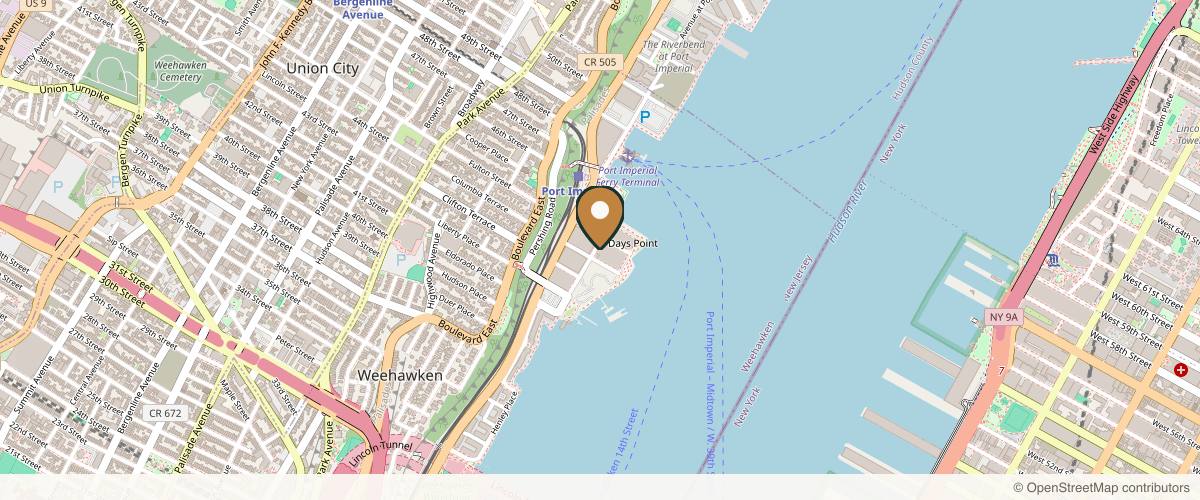 Map showing 1Aesthetic in Hoboken, New Jersey