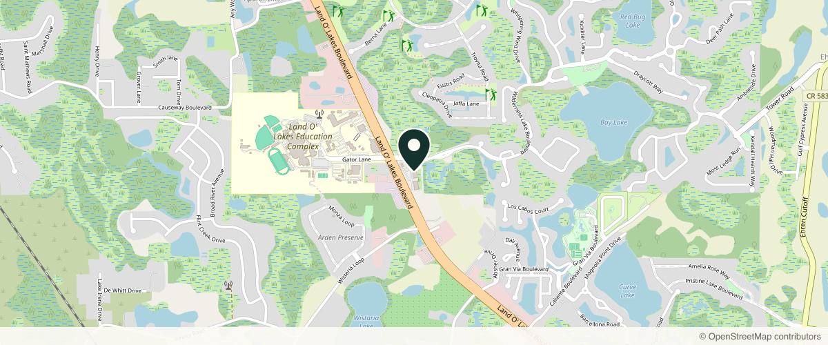 Map showing 360 Dermatology in Wesley Chapel, Florida