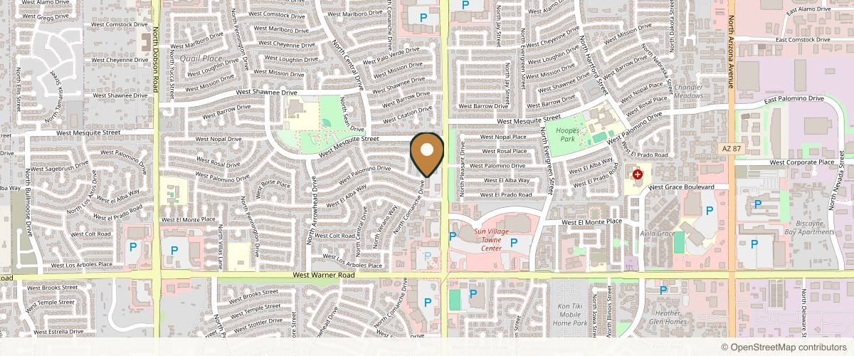 Map showing A Fabulous You by Melissa in Chandler, Arizona
