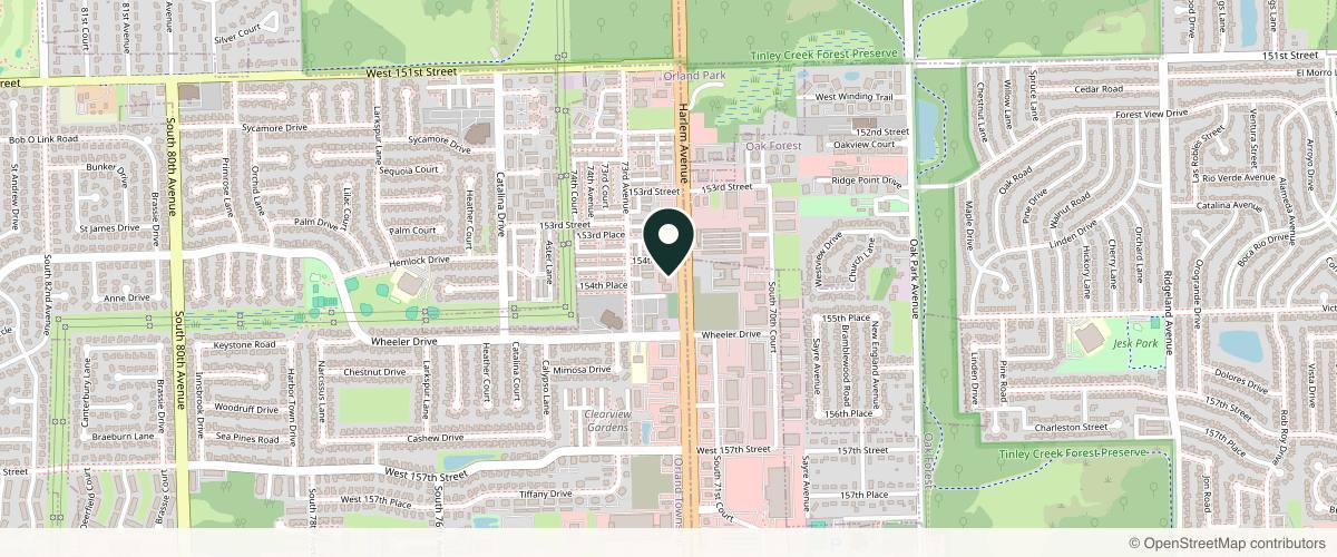 Map showing A New You Plastic Surgery and Laser Center in Orland Park, Illinois
