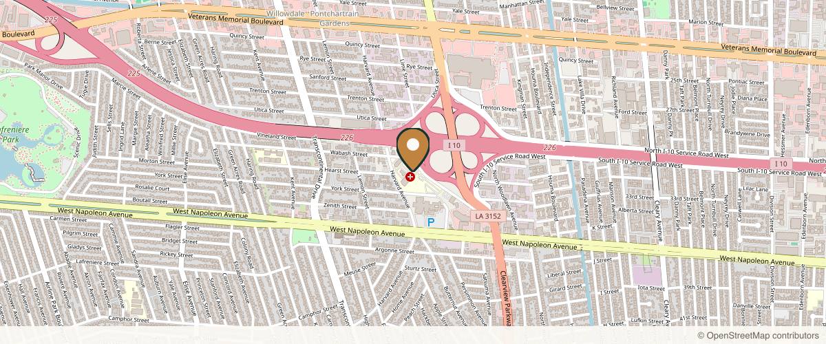 Map showing A Woman Plastic Surgeon - Cynthia Mizgala MD in New Orleans, Louisiana