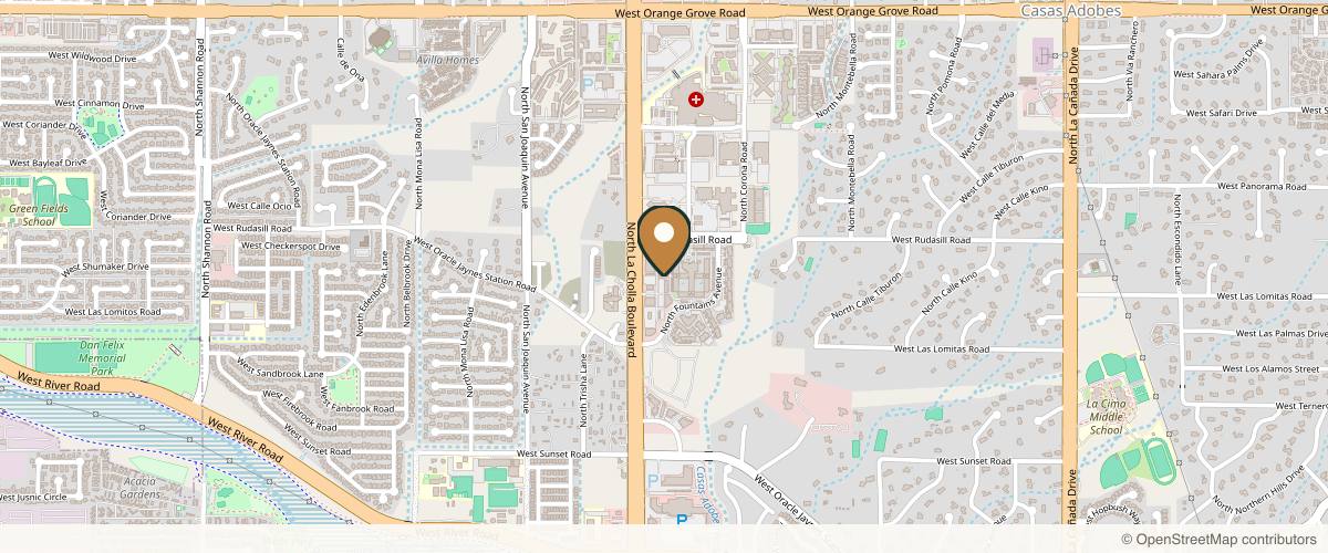 Map showing About Faces Cosmetic Surgery and Med Spa in Tucson, Arizona