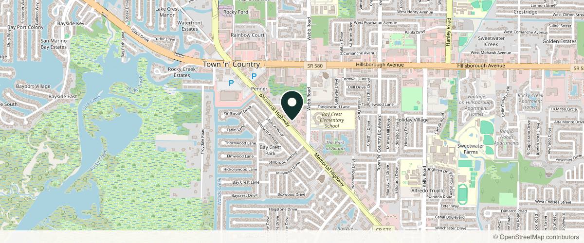 Map showing Academic Alliance in Dermatology Memorial Hwy in Tampa, Florida