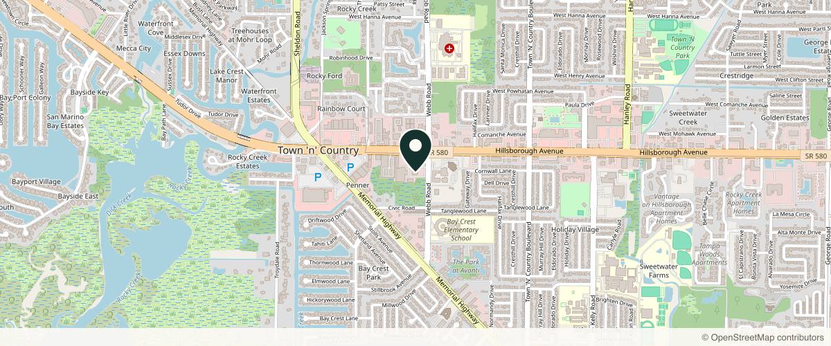 Map showing Academic Alliance in Dermatology - Town & Country in Tampa, Florida