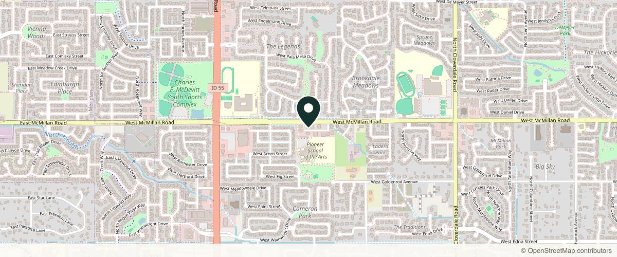 Map showing Ada Dermatology Eagle / Meridian in Boise, Idaho