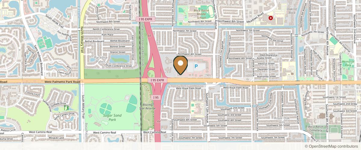 Map showing Adam Bauermeister, MD in Boca Raton, Florida