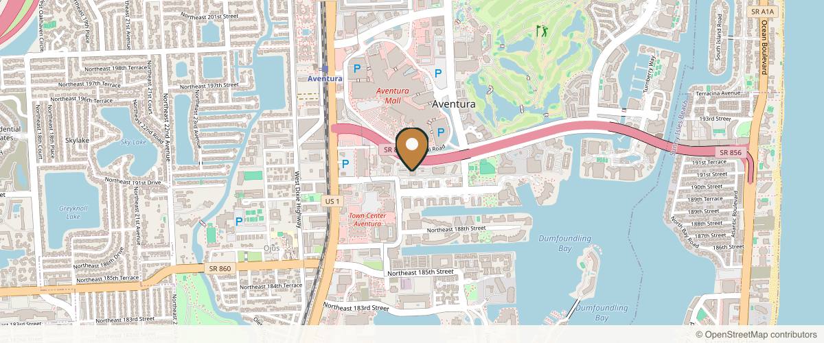 Map showing Adam J. Rubinstein, MD, FACS in Aventura, Florida