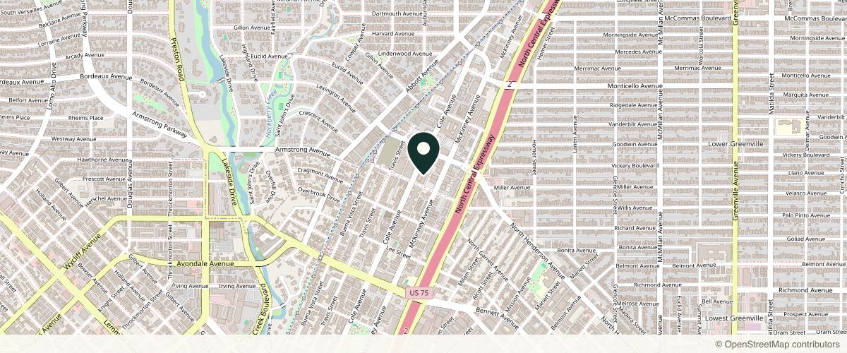 Map showing Adean Kingston, M.D., PLLC - Dermatologist Dallas in Dallas, Texas