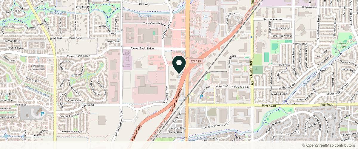 Map showing Adrianna Jensen, M.D. in Longmont, Colorado