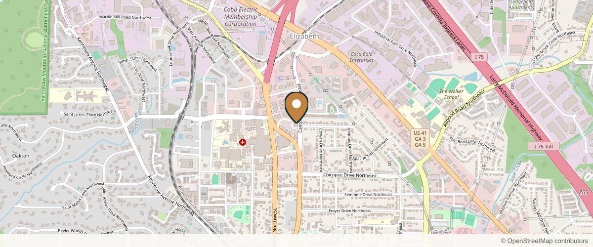 Map showing Advanced Aesthetic Surgery - Thomas B. Lintner MD in Marietta, Georgia