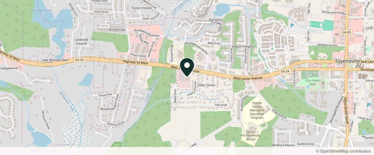 Map showing Advanced Aesthetics Plastic Surgery Center in Peachtree City, Georgia