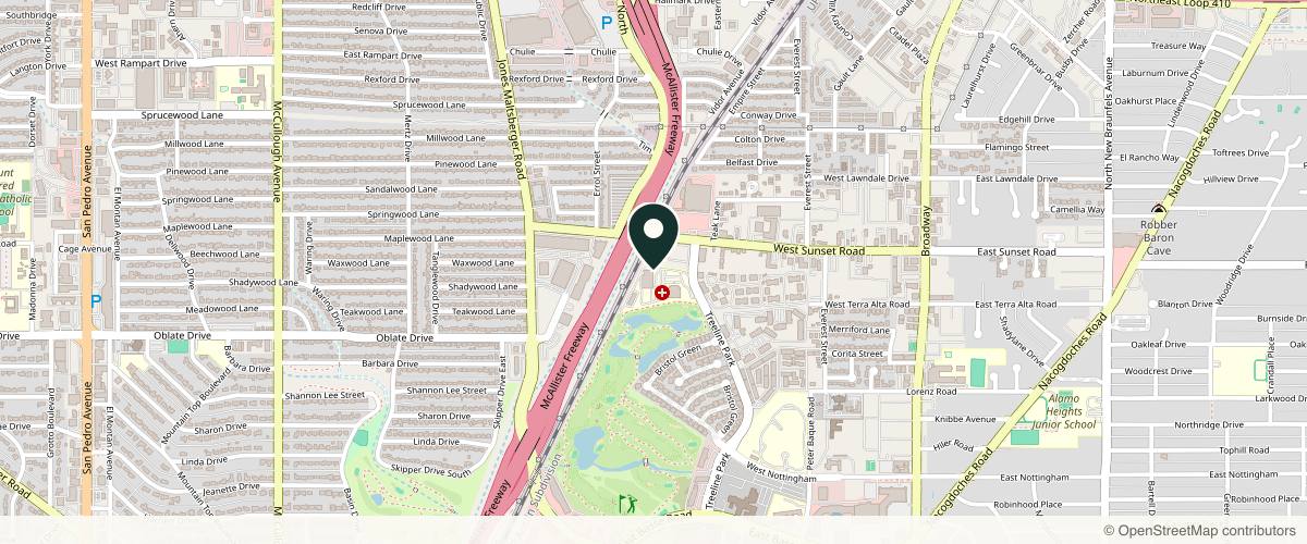 Map showing Advanced Concepts in Plastic Surgery; San Antonio Texas, Suresh Koneru MD. in New Braunfels, Texas