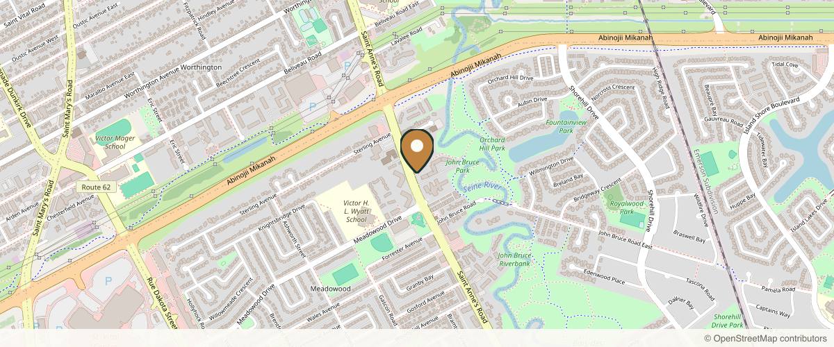 Map showing Advanced Cosmetics & Laser in Winnipeg, Manitoba