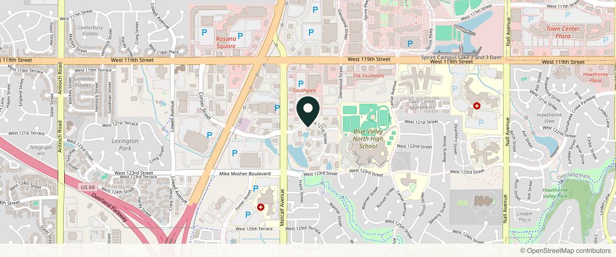 Map showing Advanced Dermatologic Surgery in Kansas City, Missouri