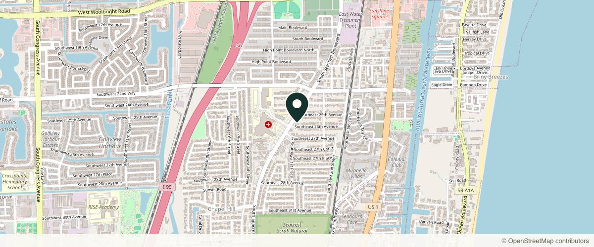 Map showing Advanced Dermatology and Cosmetic Surgery in Delray Beach, Florida