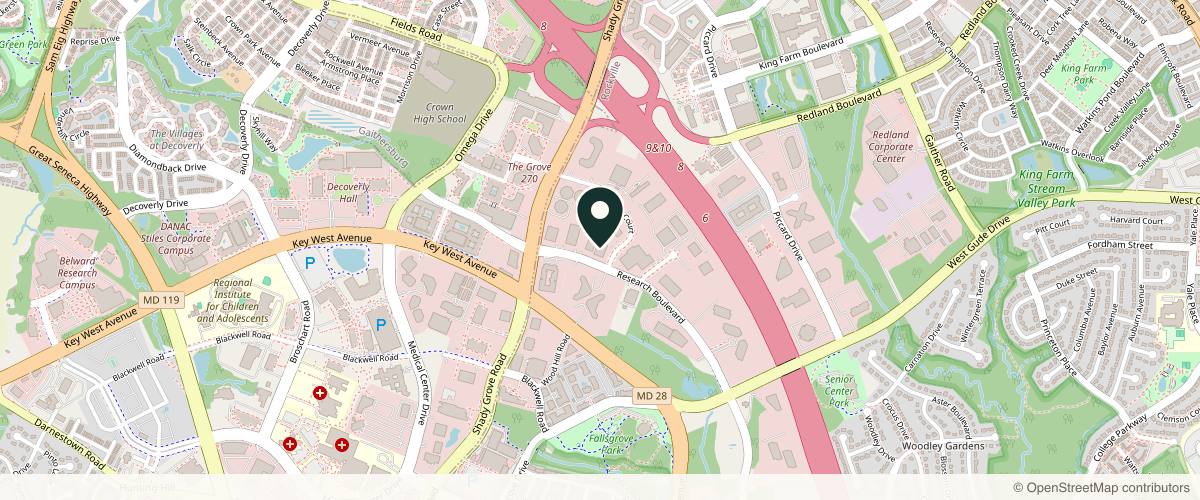 Map showing Advanced Dermatology and Cosmetic Surgery in Rockville, Maryland