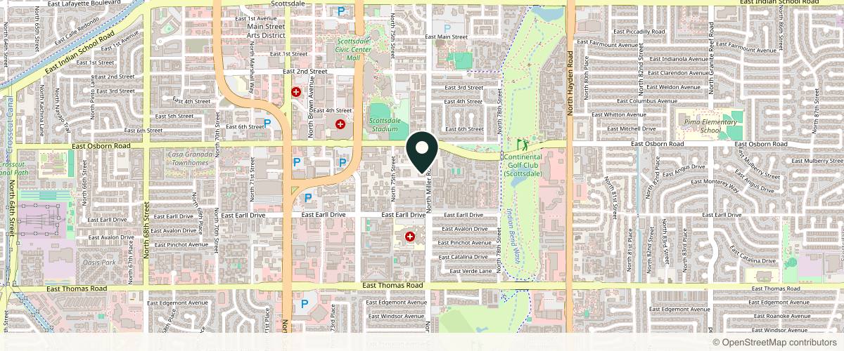 Map showing Advanced Dermatology and Cosmetic Surgery in Scottsdale, Arizona