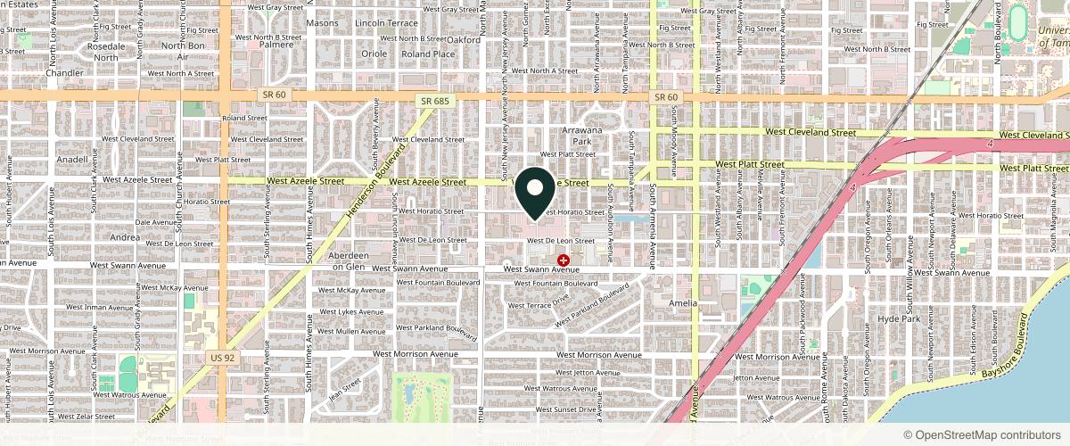 Map showing Advanced Dermatology and Cosmetic Surgery in Tampa, Florida