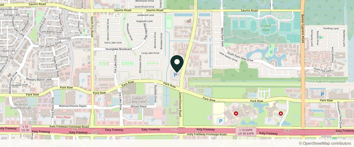 Map showing Advanced Dermatology – Katy, TX in Katy, Texas
