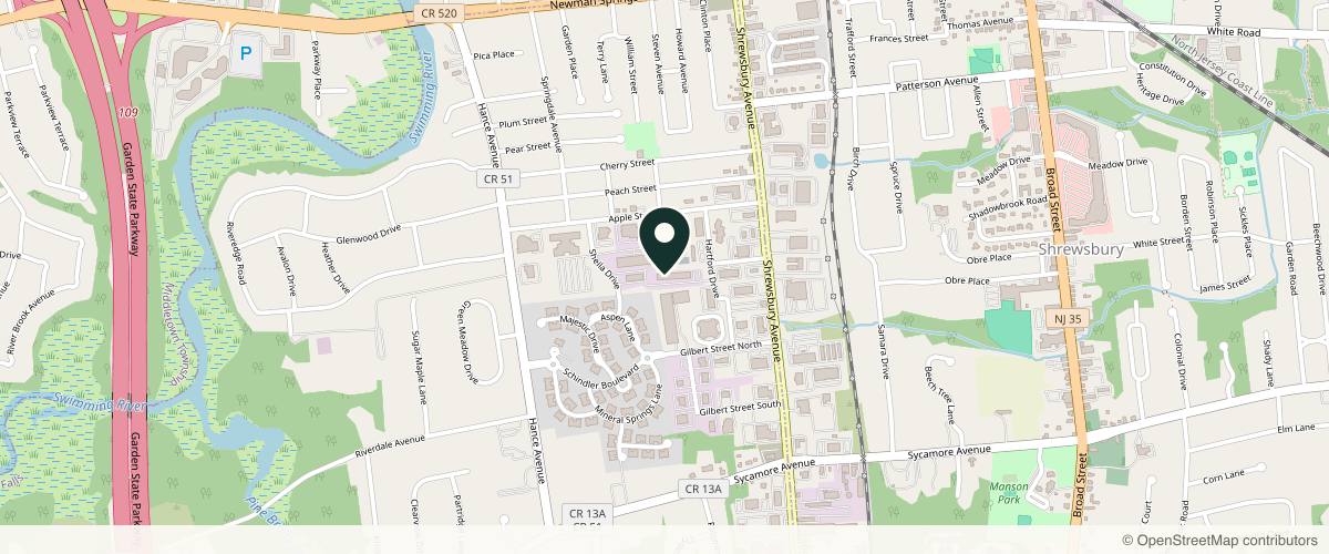 Map showing Advanced Dermatology Surgery & Laser Center: Glenn Kolansky, MD, FAAD in Red Bank, New Jersey