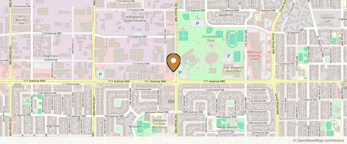 Map showing Advanced Facial and Nasal Surgery Centre in Edmonton, Alberta