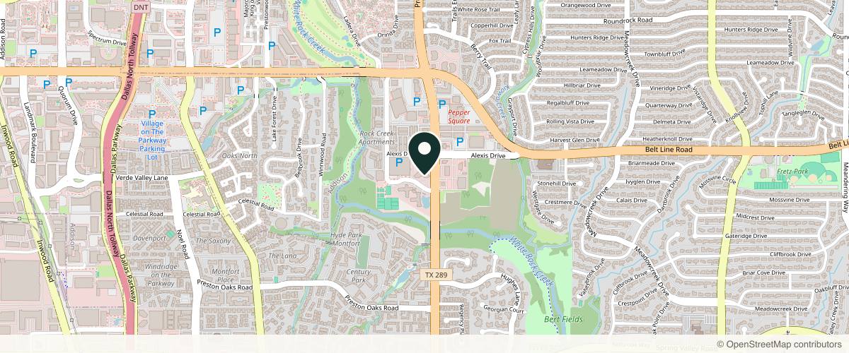 Map showing Advanced Facial Plastic Surgery Center: Dr. Bassichis in Dallas, Texas