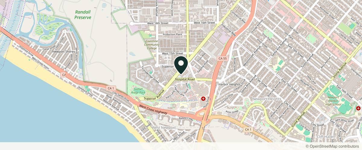 Map showing Advanced Skin Treatment Center : JEFFREY LAUBER, MD in Newport Beach, California